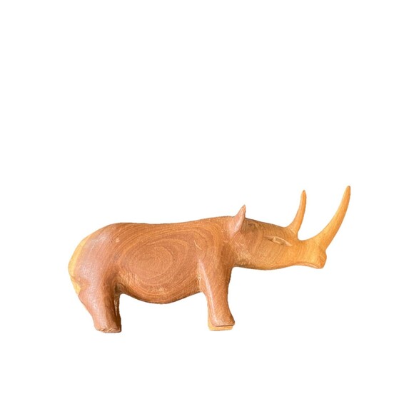 Rhinoceros Wooden Carved - Picture 4 of 5